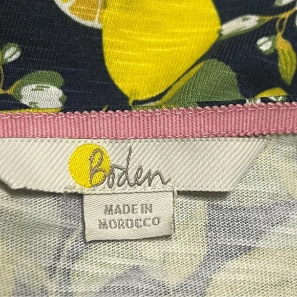 Boden Florrie Lemon Print Cotton Jersey Dress Size 14L - Picture 6 of 7